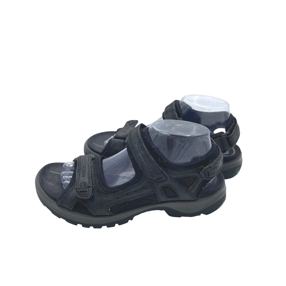Ecco Receptor Technology‎ Mens 40 US 6/6.5 Black Leather Sport Sandals